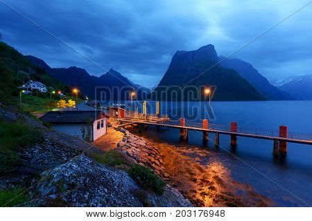 Urke village and Hjorundfjorden fjord