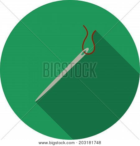 Needle and thread vector icon in a flat style