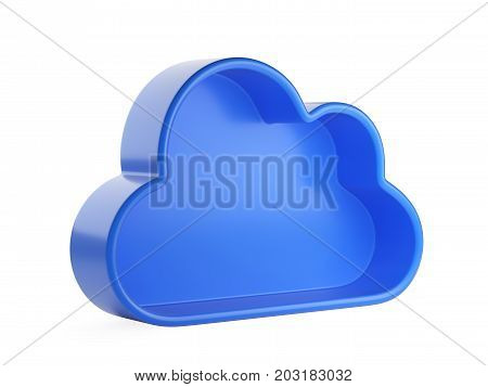 Cloud Computing and database symbol. Isolated 3D illustration isolated on w hite background.