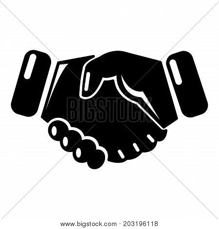 Handshake ice hockey icon . Simple illustration of handshake ice hockey vector icon for web design isolated on white background