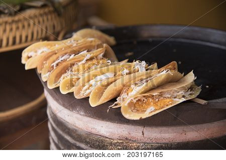 Khanom Buang are the names of the treats on the market