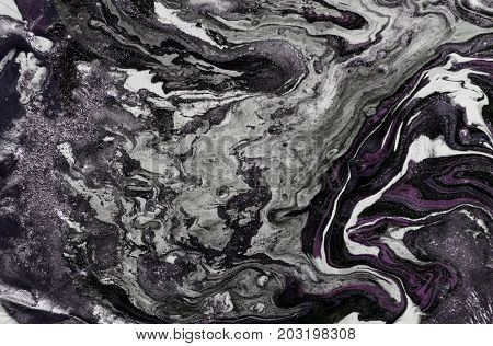 Marbled Abstract Background. Liquid Marble Pattern. Colorful Marble Backdrop. Golden Glitter Texture