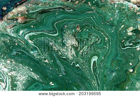 Marbled Abstract Background. Liquid Marble Pattern. Colorful Marble Backdrop. Golden Glitter Texture