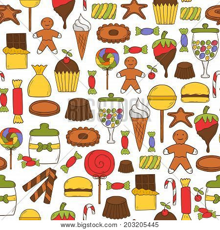 Vector Hand Drawn Candy Chop Background