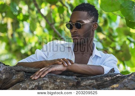 Portrait Of Black Guy In The Trees