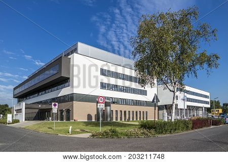 DUESSELDORF , GERMANY - SEPTEMBER 04 2017 : The new buildings of the Florence Nightingale hospital will be finished end of 2017