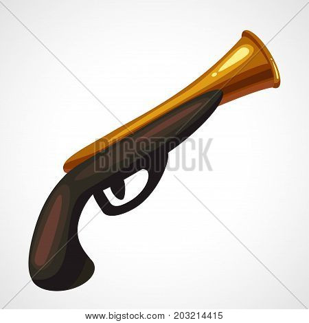 Cartoon illustration of pirate pistol on a white background