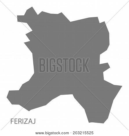 Ferizaj Kosovo District Map Grey Illustration Silhouette Shape