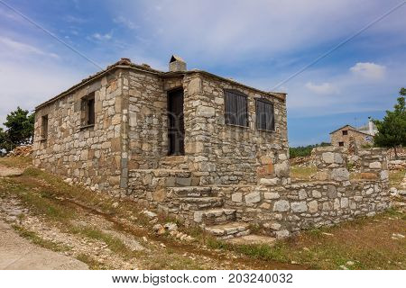 Traditional house in Kastro village (oldest village on the island) on the Thassos Island Greece