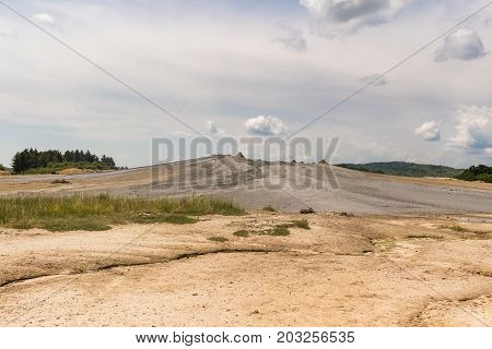 Landscape of mud volcanoes at Berca in Romania.