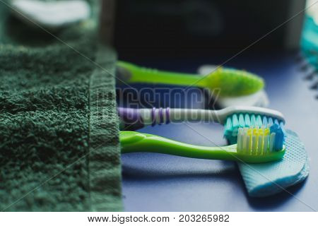 Toothbrushes On A Cotton Disks .as For The Pillows