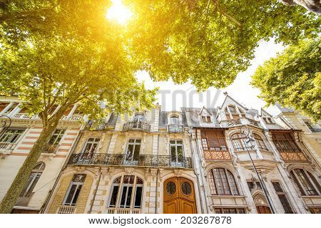 Beautiful old buildings in Vichy city in the Allier department of central France