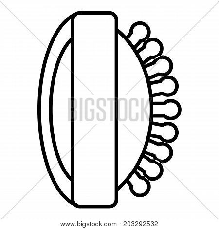 Massage brush icon. Outline illustration of massage brush vector icon for web design isolated on white background