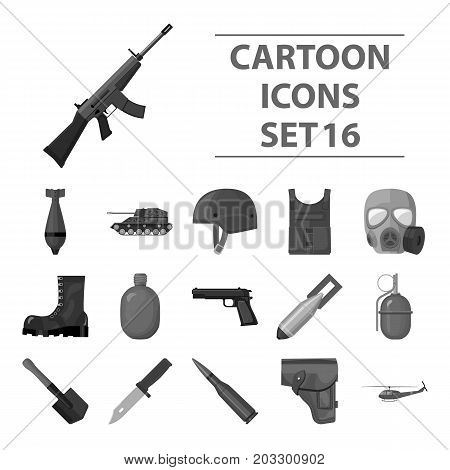 Military and army set icons in monochrome design. Big collection of military and army vector symbol stock illustration