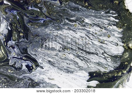 Marbled Abstract Background. Liquid Marble Pattern. Colorful Marble Backdrop. Golden Glitter Texture