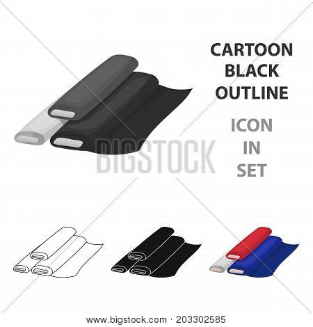 Rolls of cloth icon in cartoon design isolated on white background. France country symbol stock vector illustration.