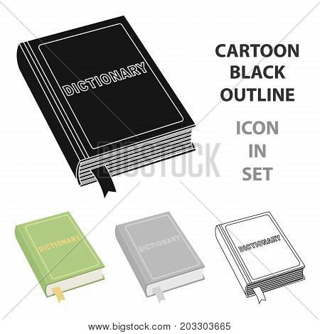 Dictionary icon in cartoon design isolated on white background. Interpreter and translator symbol stock vector illustration.