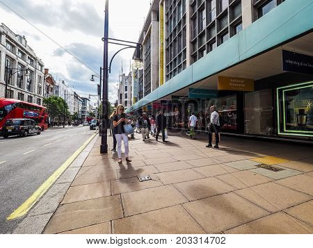 People In Oxford Street In London (hdr)