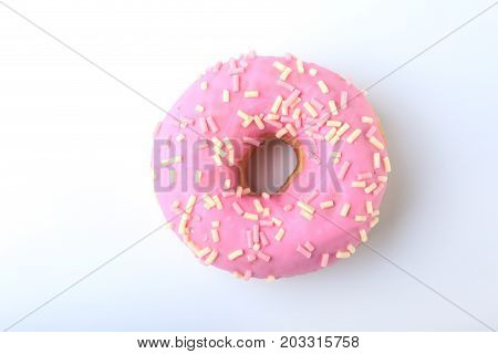 Homemade Traditional polish sweets doughnuts isolated on white background