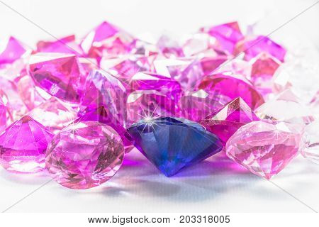 Colorful Gems On White Background