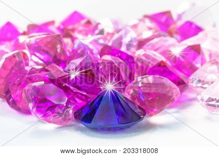 Colorful Gems On White Background