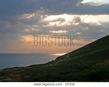 崖 2 に沈む夕日