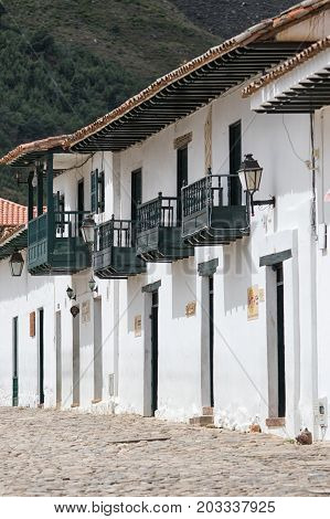 July 20 2017 Villa de Leyva Colombia: unchanged colonial architecture is a main attraction in the popular colonial town
