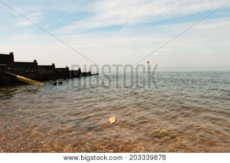 Rock Throwing Into Whitstable Bay