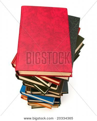 book stack isolated on  white background