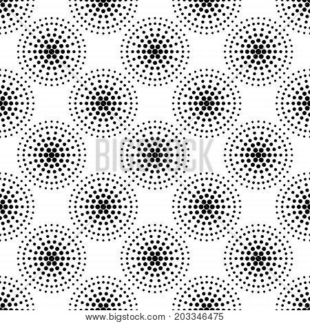Geometric seamless pattern. Vector abstract background. Halftone dots circles pattern.