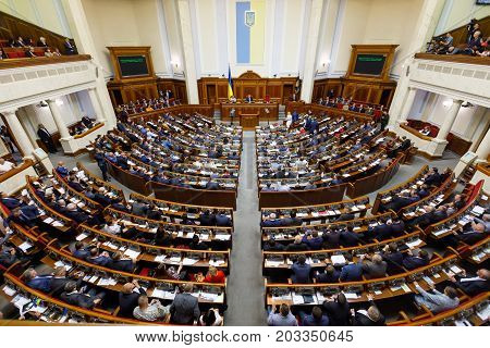 President Of Ukraine Petro Poroshenko In Verkhovna Rada Of Ukraine