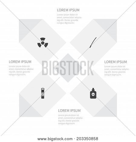 Icon Battle Set Of Biology Peril, Substance, Poniard And Other Vector Objects
