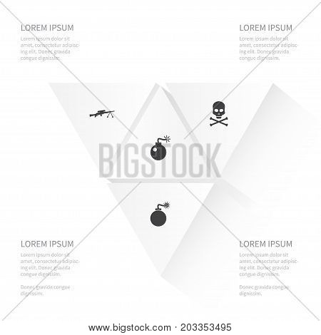 Icon Conflict Set Of Bombshell, Bomb, Sniper And Other Vector Objects