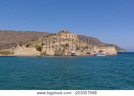 Fortress of the island of Spinalonga. Leprosarium. Crete, Greece. 