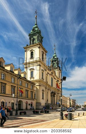 Warsaw, Poland - August 2, 2017: Architecture And People On The Street New World In Warsaw.