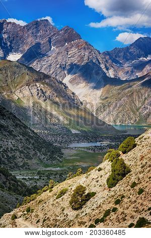 Landscape Of Beautiful Rocky Fan Mountains In Tajikistan