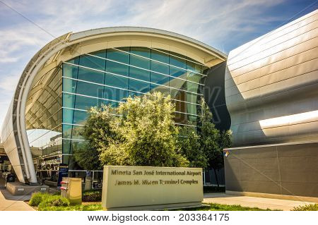 May 2017 San Jose California - daytime scenes around san jose international airport