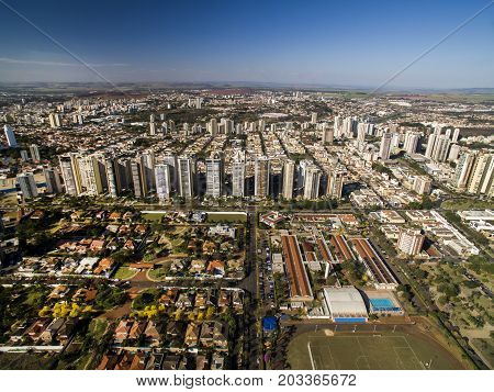 Ribeirao Preto City In Sao Paulo, Brazil. Region Of Joao Fiusa Avenue.