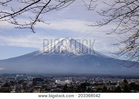 Mount Fuji At The Sunny Day In Japan