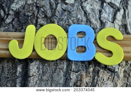 word jobs on a  abstract colorful background