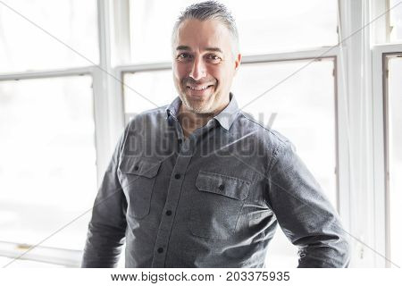 A Portrait of handsome and happy guy