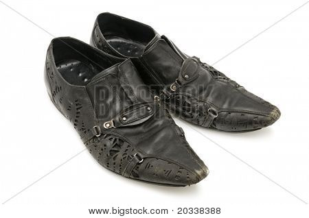 alten Schuh isoliert auf weißem Hintergrund