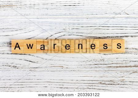AWARENESS word made with wooden blocks concept