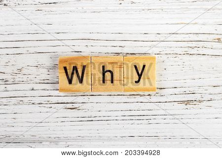 why word made with wooden blocks concept