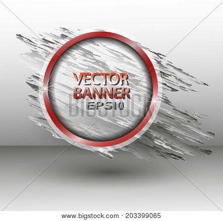 Vector abstract round banner with the red spot