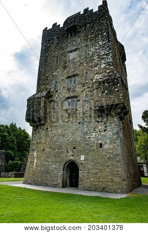 GALWAY, IRELAND - AUGUST 22, 2017: View of Aughnanure Castle in Ireland near Galway