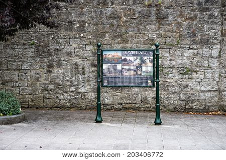 COUNTY MEATH, IRELAND - AUGUST 29, 2017: View of Trim Castle, used in filming of parts of the movie Braveheart, in County Meath, Ireland