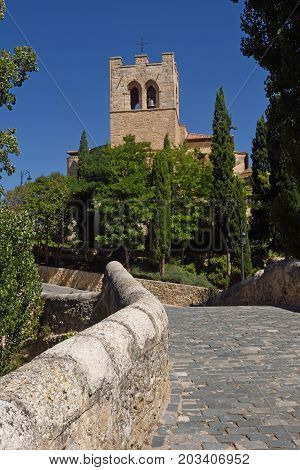 Bridge And San Jun Church In Aranda De Duero, Burgos Province, Spain