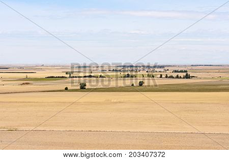 Landscape Of Castilla Y Leon Near The Village Of Montealetre De Campos In The Region Of Tierra De Ca