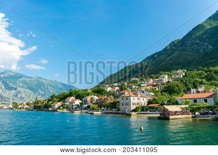 The Medieval Town Of Prcanj In The Boko-kotorska Bay.